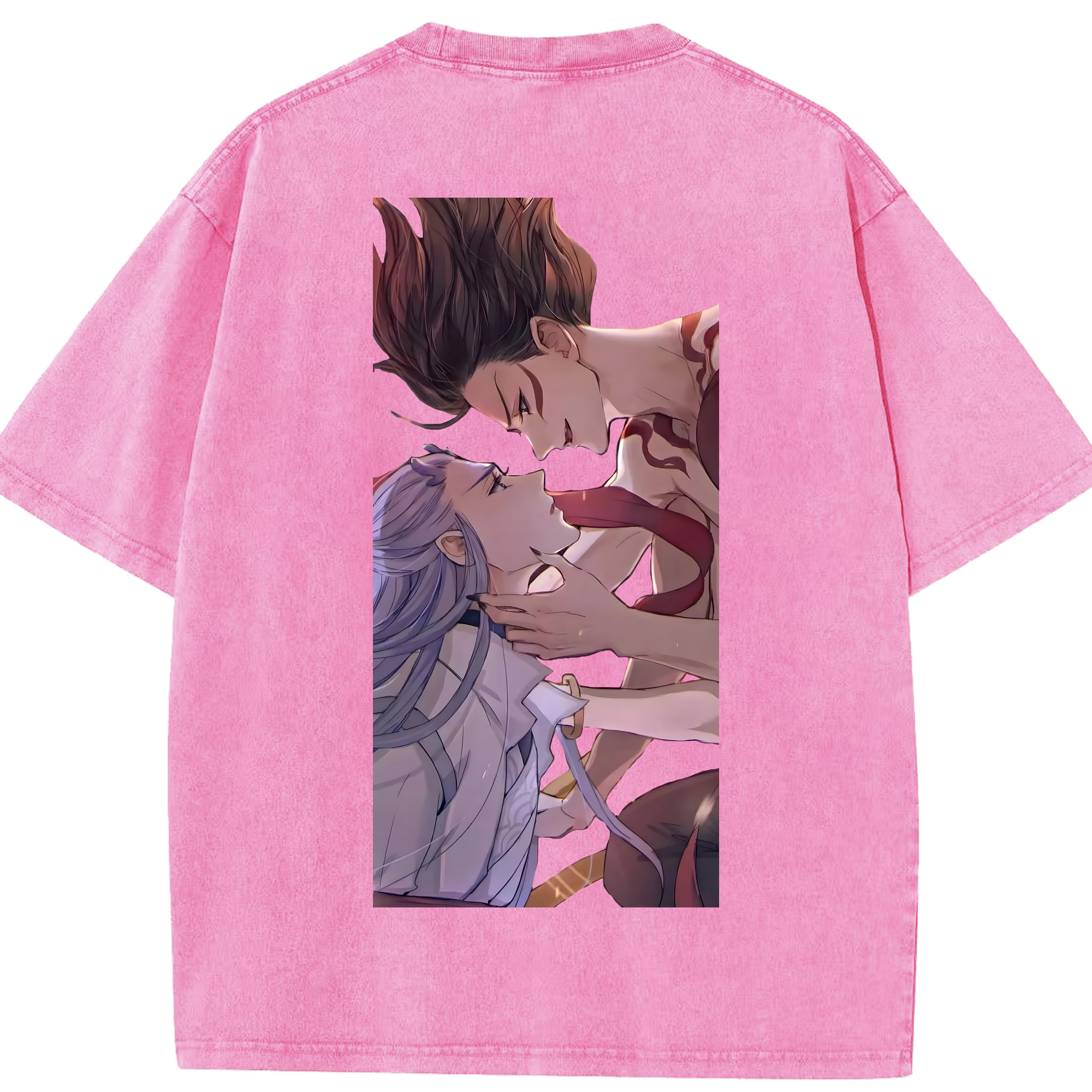（画像用） Ne Zha 2 ナタ 魔童の大暴れ 綿100% ヴィンテージ風 半袖Tシャツ（背面プリント）